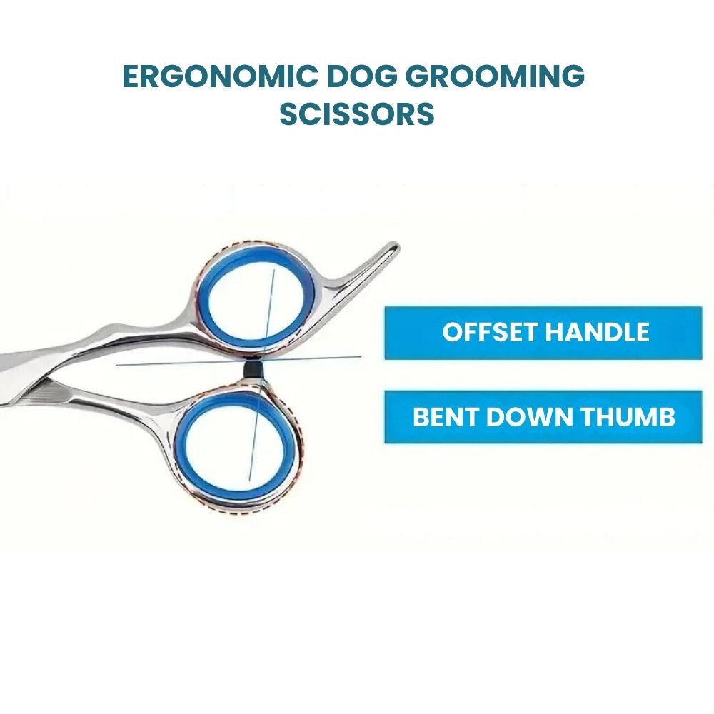 Ergonomic Pet Grooming Scissor — 7.5" Stainless - ergonomic