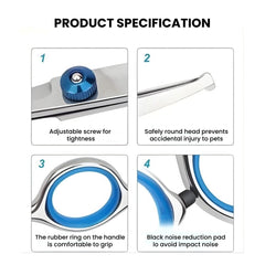 Ergonomic Pet Grooming Scissor — 7.5" Stainless - specification