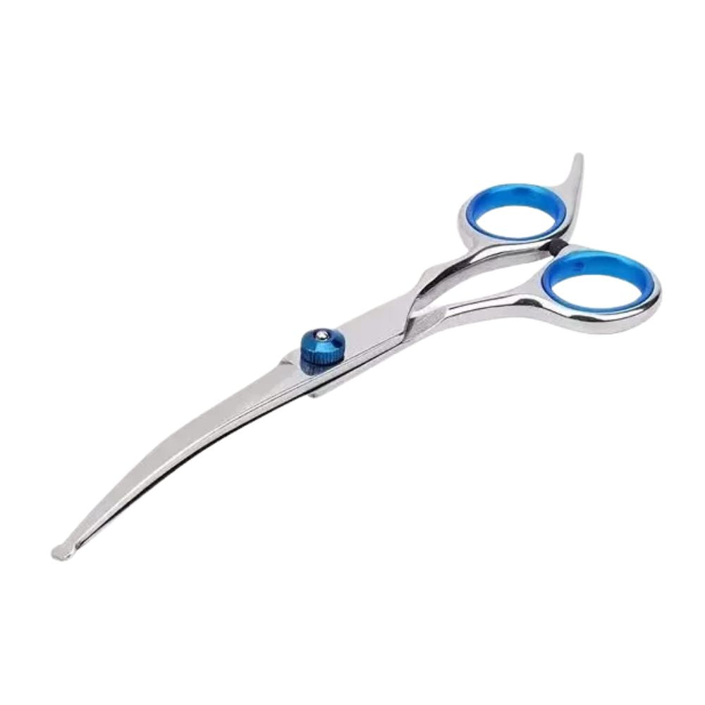 Ergonomic Pet Grooming Scissor — 7.5" Stainless - down curved 