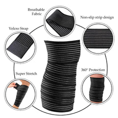 Extra Long Elastic Knee Wrap – Compression Bandage Support
