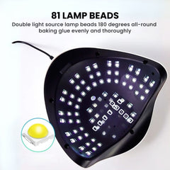 Fast Curing UV Nail Lamp 81W LED for Salon & Home Use
