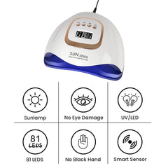 Fast Curing UV Nail Lamp 81W LED for Salon & Home Use