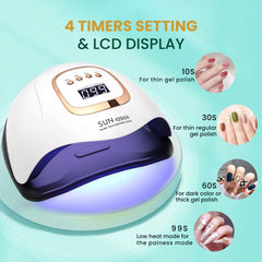 Fast Drying 380W UV LED Nail Lamp for All Gel Polish Types