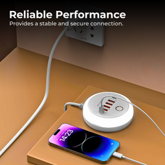 50W 6-Port Travel Charger — 2×Type-C + 4×USB