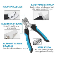 Pet Nail Clippers — Safety Guard Stainless Steel