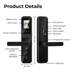 Smart Fingerprint Door Lock with Tuya App & Keypad