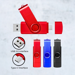 Metal OTG Type C USB Flash Drive 128GB 2-in-1