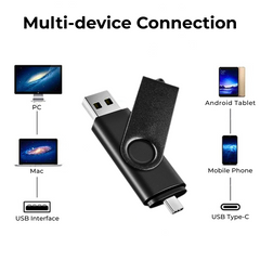 Metal OTG Type C USB Flash Drive 128GB 2-in-1