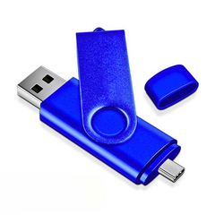 Metal OTG Type C USB Flash Drive 128GB 2-in-1