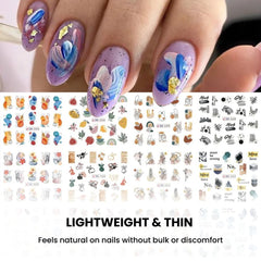 Floral Nail Stickers 12pcs Summer Water Decal Set