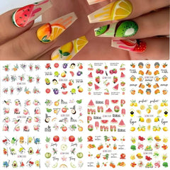 Floral Nail Stickers 12pcs Summer Water Decal Set