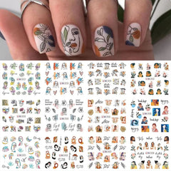 Floral Nail Stickers 12pcs Summer Water Decal Set