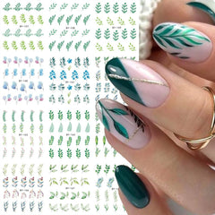 Floral Nail Stickers 12pcs Summer Water Decal Set