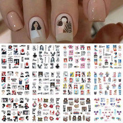 Floral Nail Stickers 12pcs Summer Water Decal Set