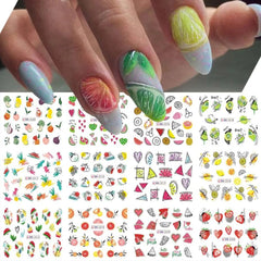 Floral Nail Stickers 12pcs Summer Water Decal Set
