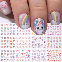 Floral Nail Stickers 12pcs Summer Water Decal Set