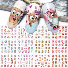 Floral Nail Stickers 12pcs Summer Water Decal Set