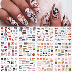 Floral Nail Stickers 12pcs Summer Water Decal Set