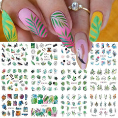 Floral Nail Stickers 12pcs Summer Water Decal Set