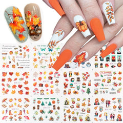 Floral Nail Stickers 12pcs Summer Water Decal Set