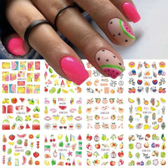 Floral Nail Stickers 12pcs Summer Water Decal Set
