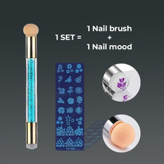 Flower & Geometry Nail Stamping Plates with Stamper Kit