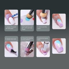 Flower & Geometry Nail Stamping Plates with Stamper Kit