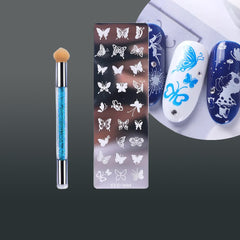 Flower & Geometry Nail Stamping Plates with Stamper Kit