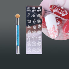 Flower & Geometry Nail Stamping Plates with Stamper Kit