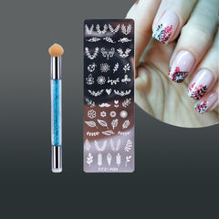 Flower & Geometry Nail Stamping Plates with Stamper Kit