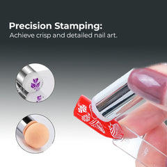 Flower & Geometry Nail Stamping Plates with Stamper Kit