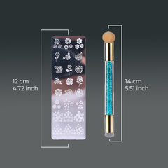 Flower & Geometry Nail Stamping Plates with Stamper Kit