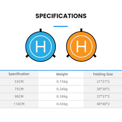 Foldable Drone Landing Pad — High-Visibility H Pad