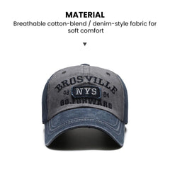 Four Seasons Men's Washable Embroidered Baseball Cap