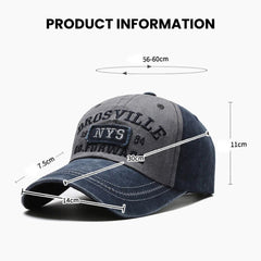 Four Seasons Men's Washable Embroidered Baseball Cap