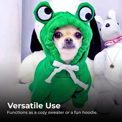 Cute Frog Dog Hoodie Sweater for Small Medium Dogs