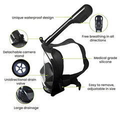 Full Face 180° Snorkel Mask Anti-Fog
