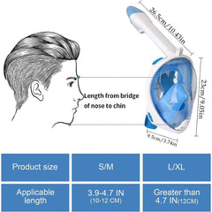 Full Face 180° Snorkel Mask Anti-Fog