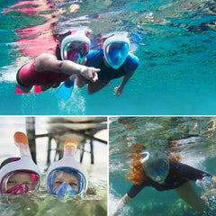 Full Face Snorkel Mask 180° View Anti-Fog Leak-Proof