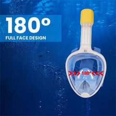 Full Face Snorkel Mask 180° View Anti-Fog Leak-Proof