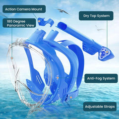 Full Face Snorkel Mask with Dry Tube