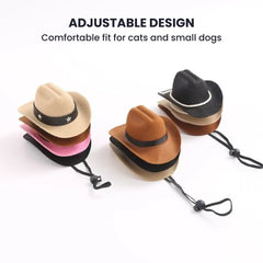 Pet Cowboy Hat with Adjustable Chin Strap