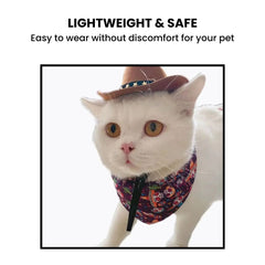 Pet Cowboy Hat with Adjustable Chin Strap
