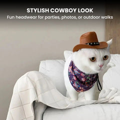 Pet Cowboy Hat with Adjustable Chin Strap