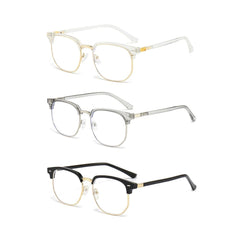 Unisex Square Metal Frame Anti-Blue Light Glasses