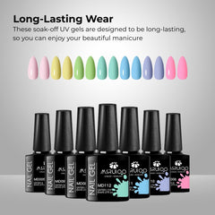 Gel Nail Polish Set 7 Colors UV Soak Off Long Lasting Kit