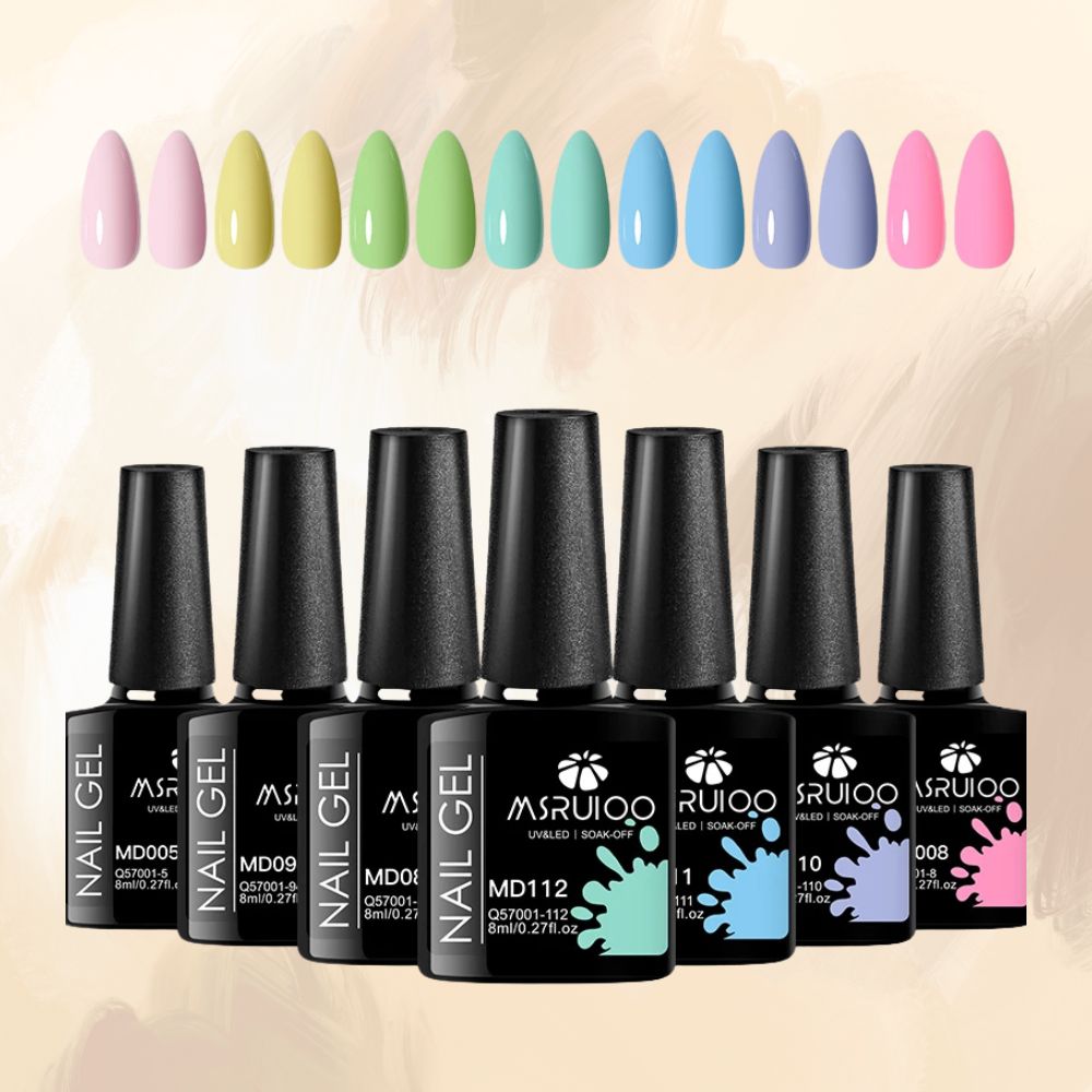 Gel Nail Polish Set 7 Colors UV Soak Off Long Lasting Kit