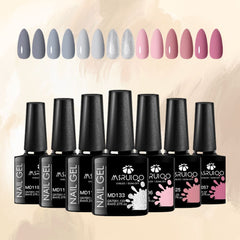 Gel Nail Polish Set 7 Colors UV Soak Off Long Lasting Kit