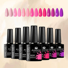 Gel Nail Polish Set 7 Colors UV Soak Off Long Lasting Kit