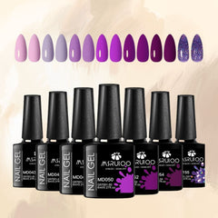 Gel Nail Polish Set 7 Colors UV Soak Off Long Lasting Kit